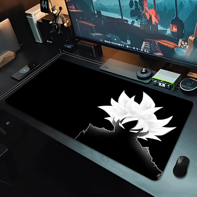Desk Setup Accessories - แผ่นรองเมาส์อนิเมะ DBZ สีดำ ลายดราก้อนบอล ขนาดใหญ่ สำหรับคอมพิวเตอร์