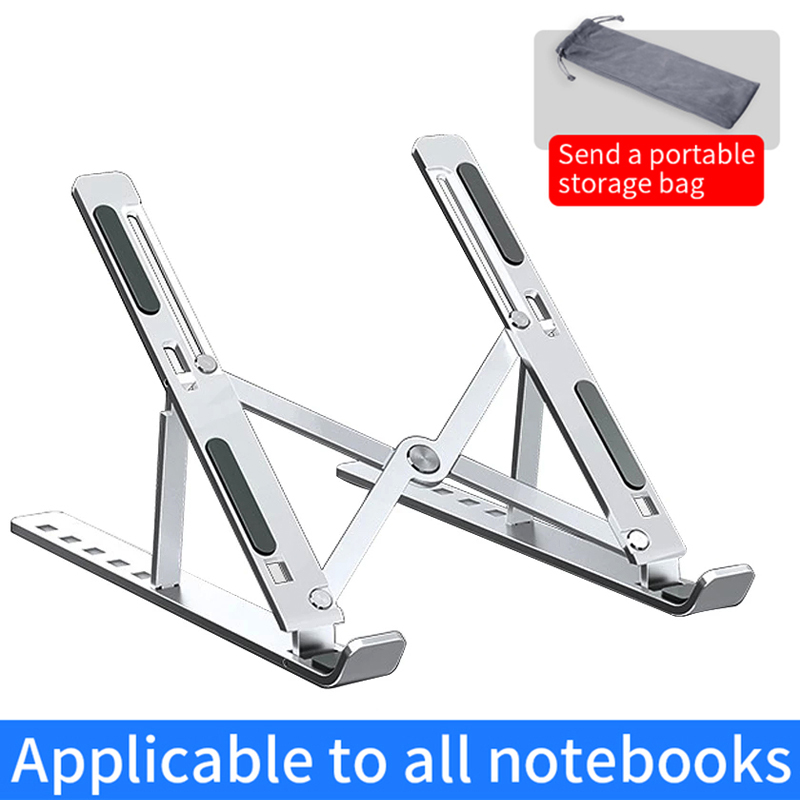 Desk Setup Macbook - โลหะแบบพกพาขาตั้งแล็ปท็อปพับได้ผู้ถือโน้ตบุ๊คอลูมิเนียมสําหรับ MacBook Pro Air คอมพิวเตอร์แท็บเล็ตโต๊ะฐาน