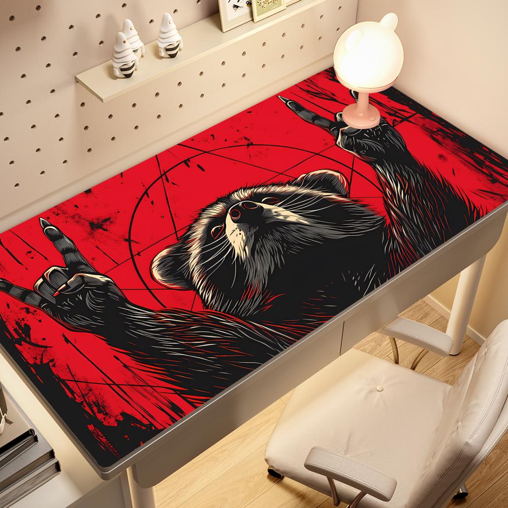 Desk Setup Natural - แผ่นรองเมาส์ HYBXAXC สำหรับโต๊ะทำงาน แผ่นรองโต๊ะนุ่มสบาย พื้นผิวผ้าเนื้อนุ่ม ฐานยางธรรมชาติ