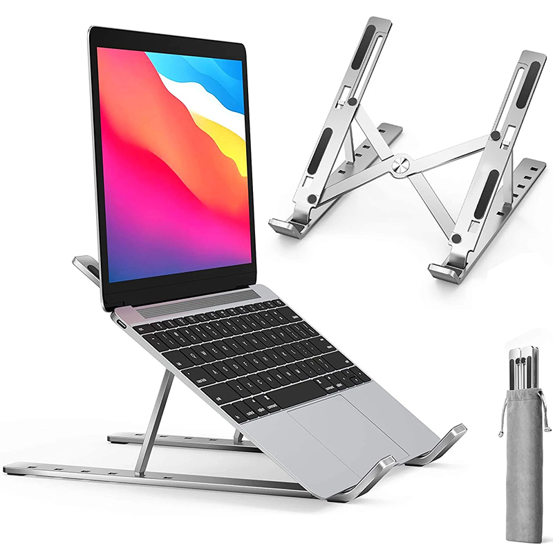 Desk Setup Macbook - ขาตั้งโน้ตบุ๊กอลูมิเนียมพับได้ - ปรับความสูงได้สำหรับ MacBook Air/Pro, แท็บเล็ตและแล็ปท็อป,