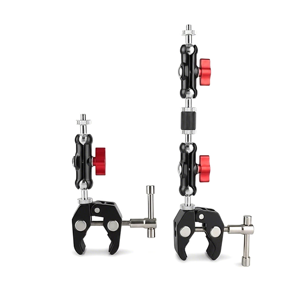 Monitor Arm Clamp - ตัวหนีบโลหะขนาด 1/4 นิ้ว พร้อมหัวบอลคู่ แขนจับอเนกประสงค์ สำหรับกล้อง