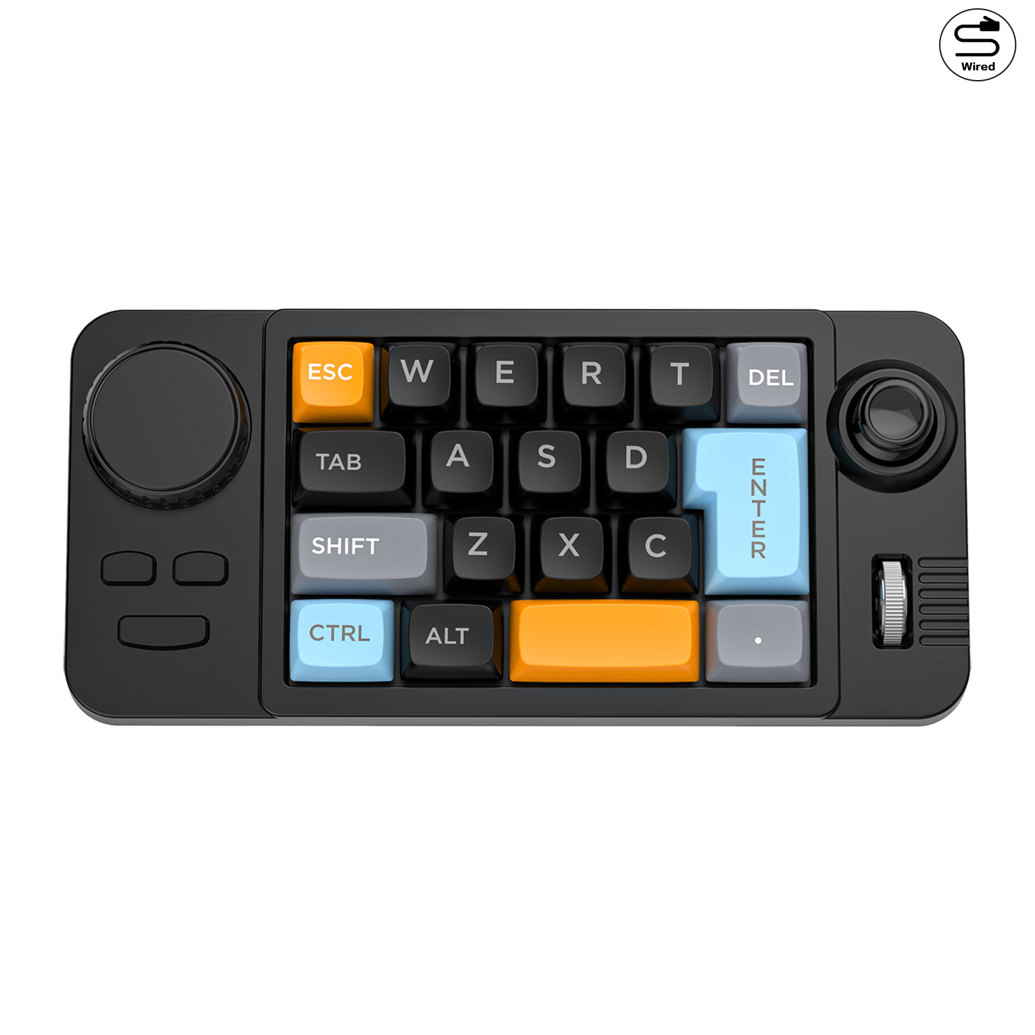 Desk Setup Programmer - โปรแกรมคีย์บอร์ดแบบมีสายพร้อม Volume Scroll Wheel, จอยสติ๊กเกม 19Key