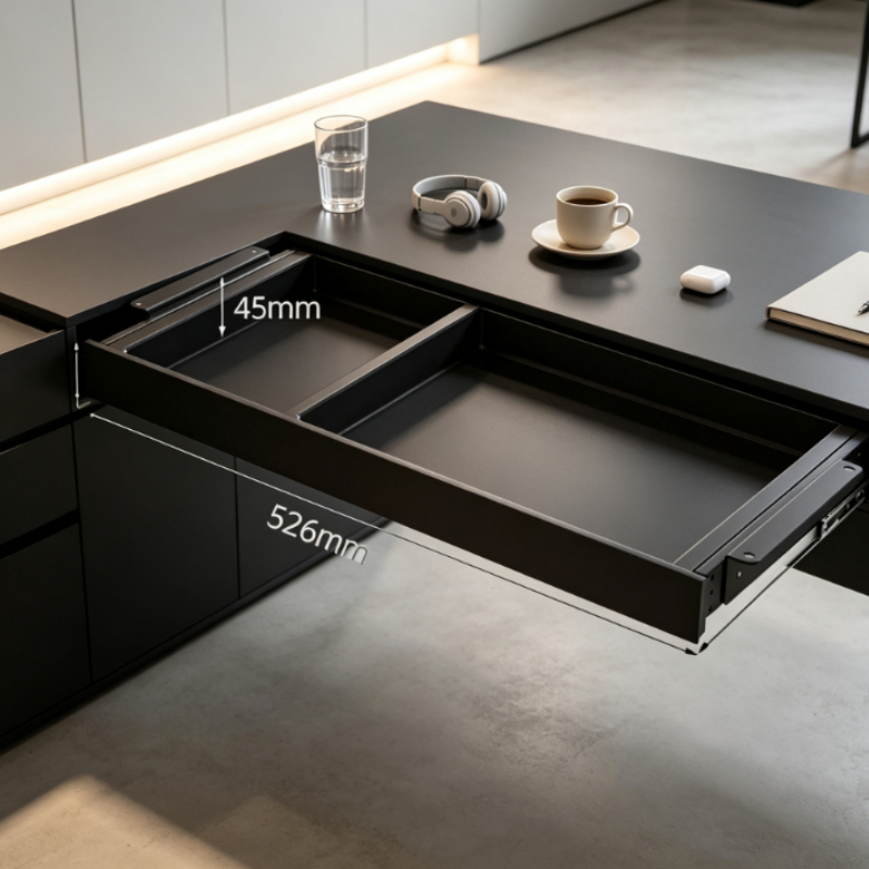 Desk Setup For Office - ถาดเก็บของแบบเลื่อนใต้โต๊ะระดับพรีเมียม, ตัวจัดระเบียบลิ้นชักอเนกประสงค์พร้อมชั้นวางประหยัดพื้นที่สำหรับใช้ในบ้านและสำนักงาน