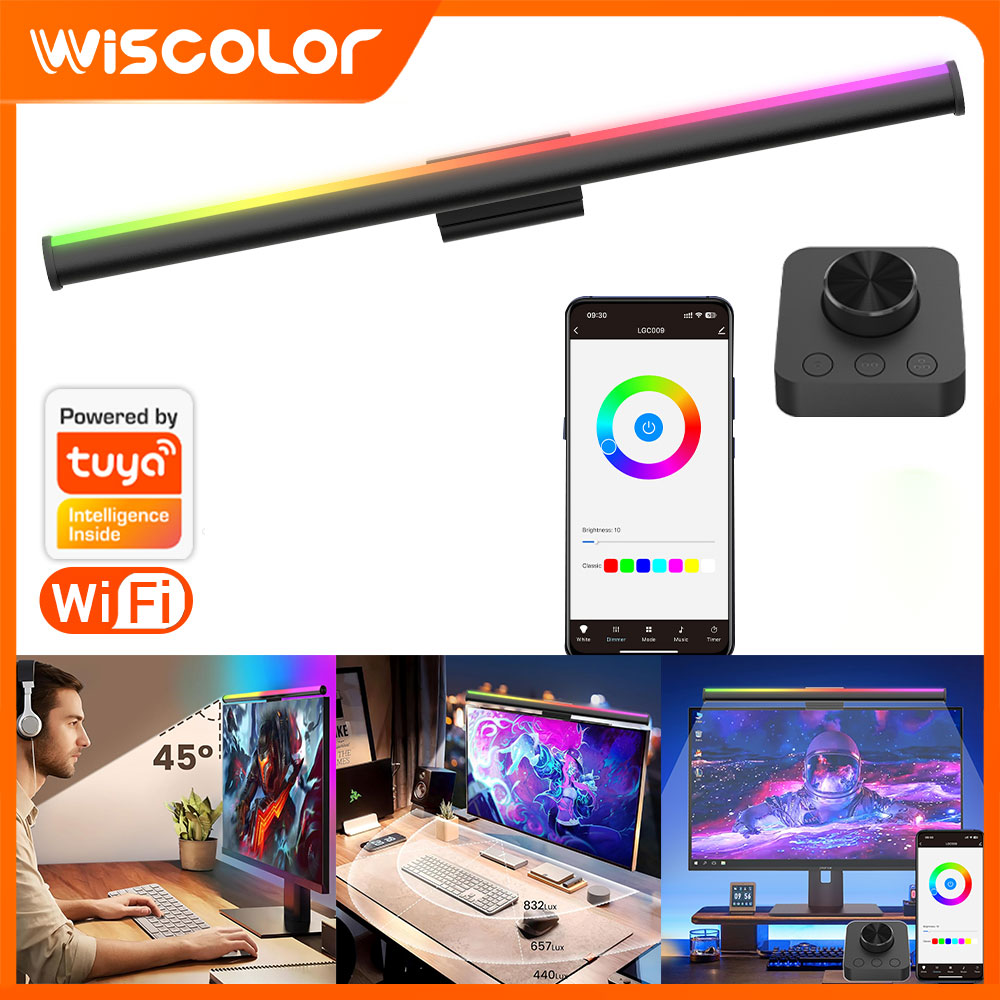 Desk Setup On Bed - ไฟ RGB สำหรับจอภาพ ไฟ LED แบบแขวน