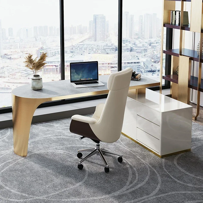 Desk Setup For Office - โต๊ะทำงานผู้บริหารสไตล์ยุโรป โต๊ะข้างเตียงขนาดกลางสำหรับห้องนอน โต๊ะทำงานพร้อมอุปกรณ์เสริมสำหรับการจัดโต๊ะทำงาน โต๊ะข้างเตียงสำหรับการอ่านหนังสือ เฟอร์นิเจอร์ทันสมัย