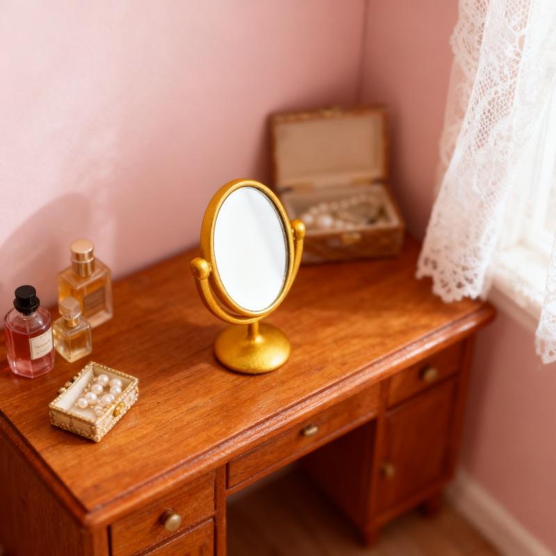 โมเดลฉากโต๊ะเครื่องแป้งกระจกสไ - Desk Setup Retro บทวิจารณ์และราคา