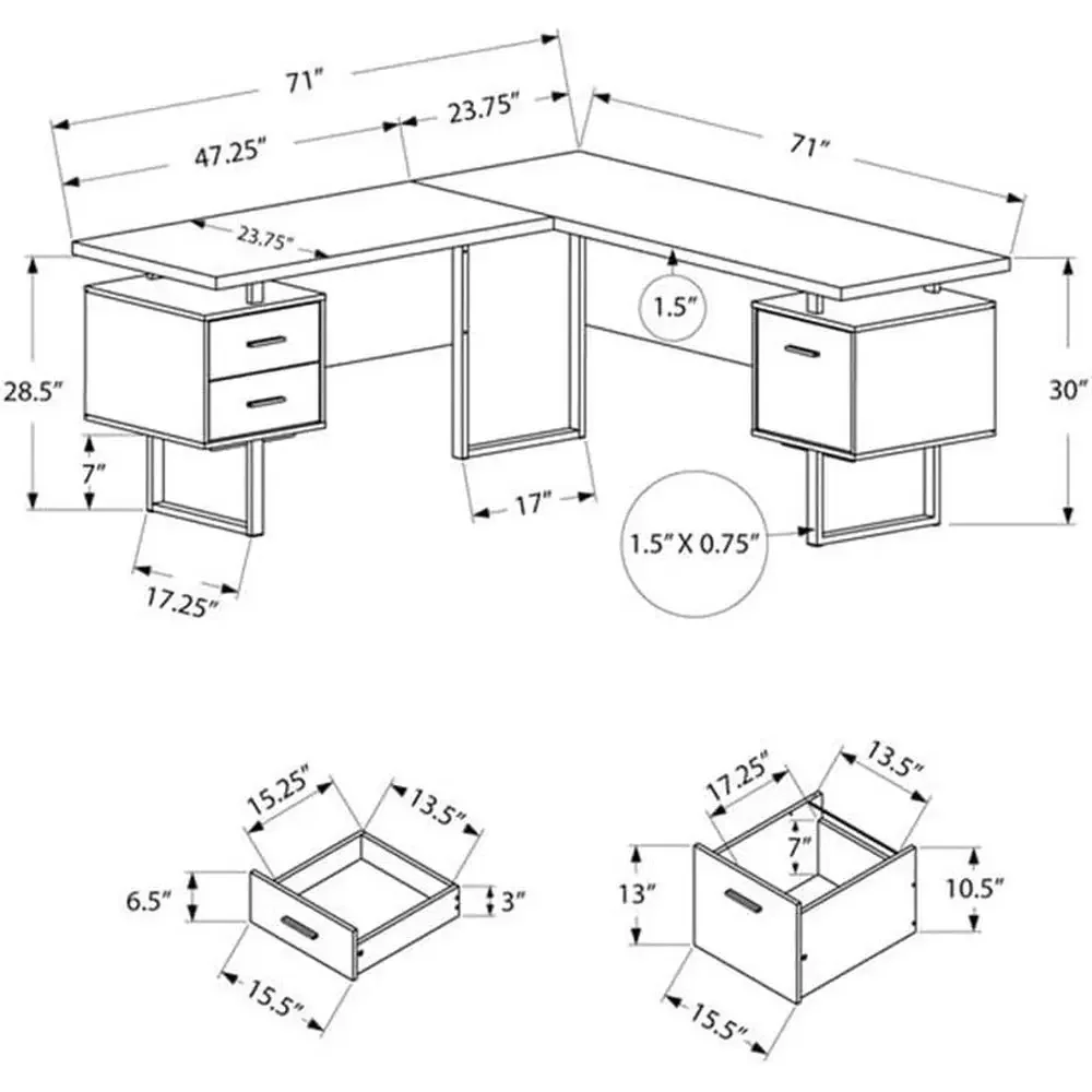 โต๊ะคอมพิวเตอร์รูปตัว L ขนาด 7 - Desk Setup For Office บทวิจารณ์และราคา