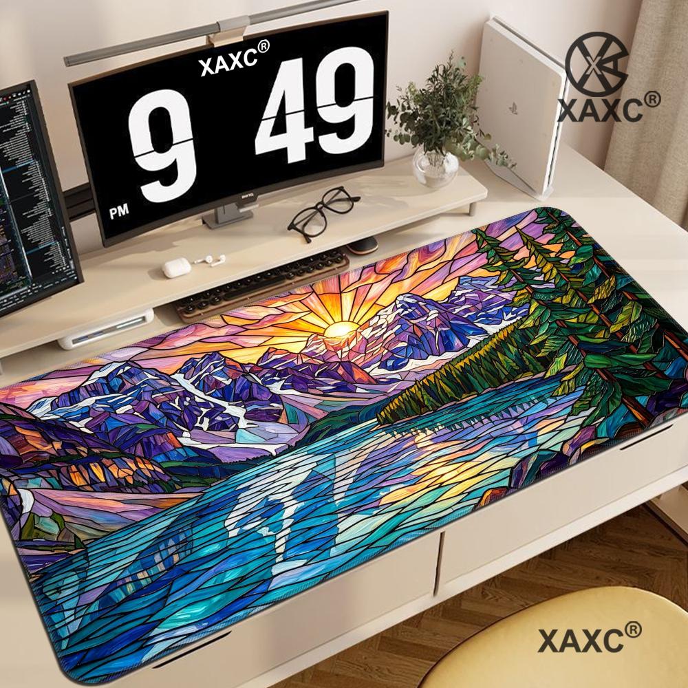 แผ่นรองโต๊ะลายภูเขากระจกสี แผ่ - Desk Setup Natural บทวิจารณ์และราคา