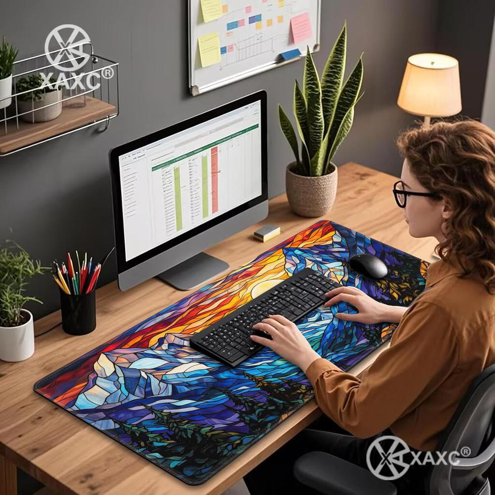 แผ่นรองโต๊ะลายภูเขากระจกสี แผ่ - Desk Setup Natural บทวิจารณ์และราคา