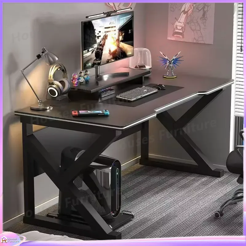 โต๊ะเกมมิ่งคาเฟ่เมทัลสีดำ โต๊ะ - L Shaped Desk Setup บทวิจารณ์และราคา