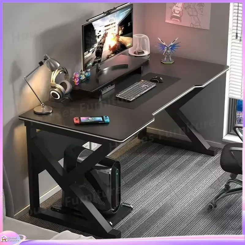 โต๊ะเกมมิ่งคาเฟ่เมทัลสีดำ โต๊ะ - L Shaped Desk Setup บทวิจารณ์และราคา