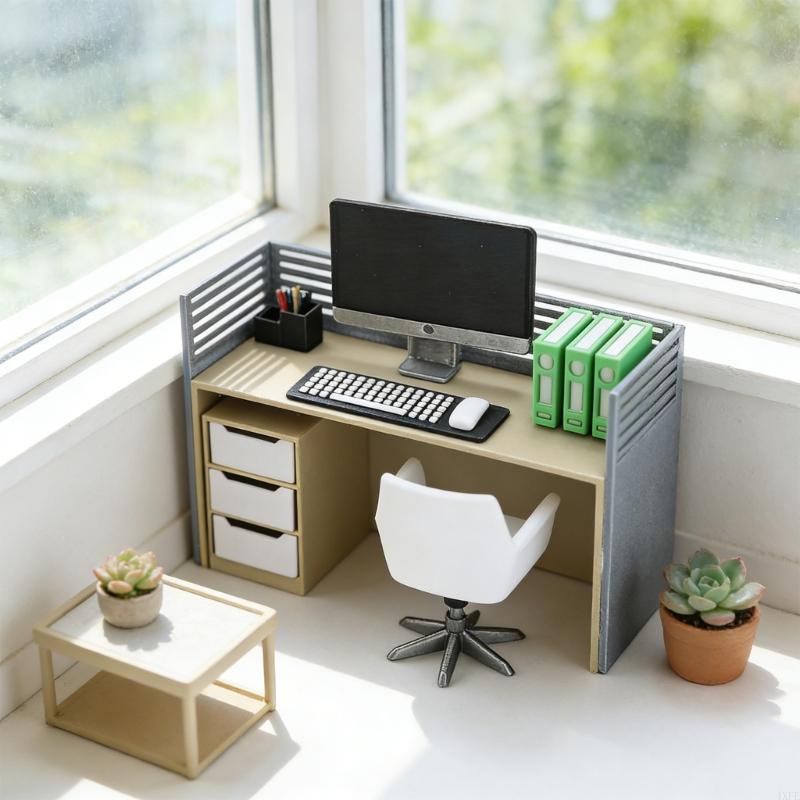 ชุดโต๊ะเพื่อนร่วมงานจิ๋วพร้อมเ - Desk Setup Natural บทวิจารณ์และราคา