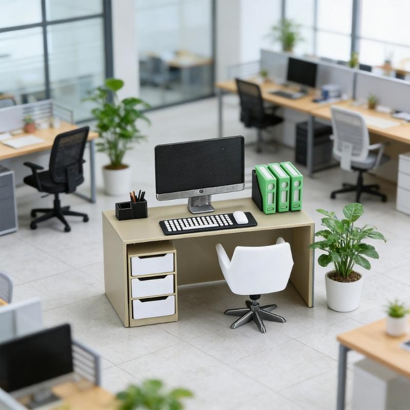 ชุดโต๊ะเพื่อนร่วมงานจิ๋วพร้อมเ - Desk Setup Natural บทวิจารณ์และราคา