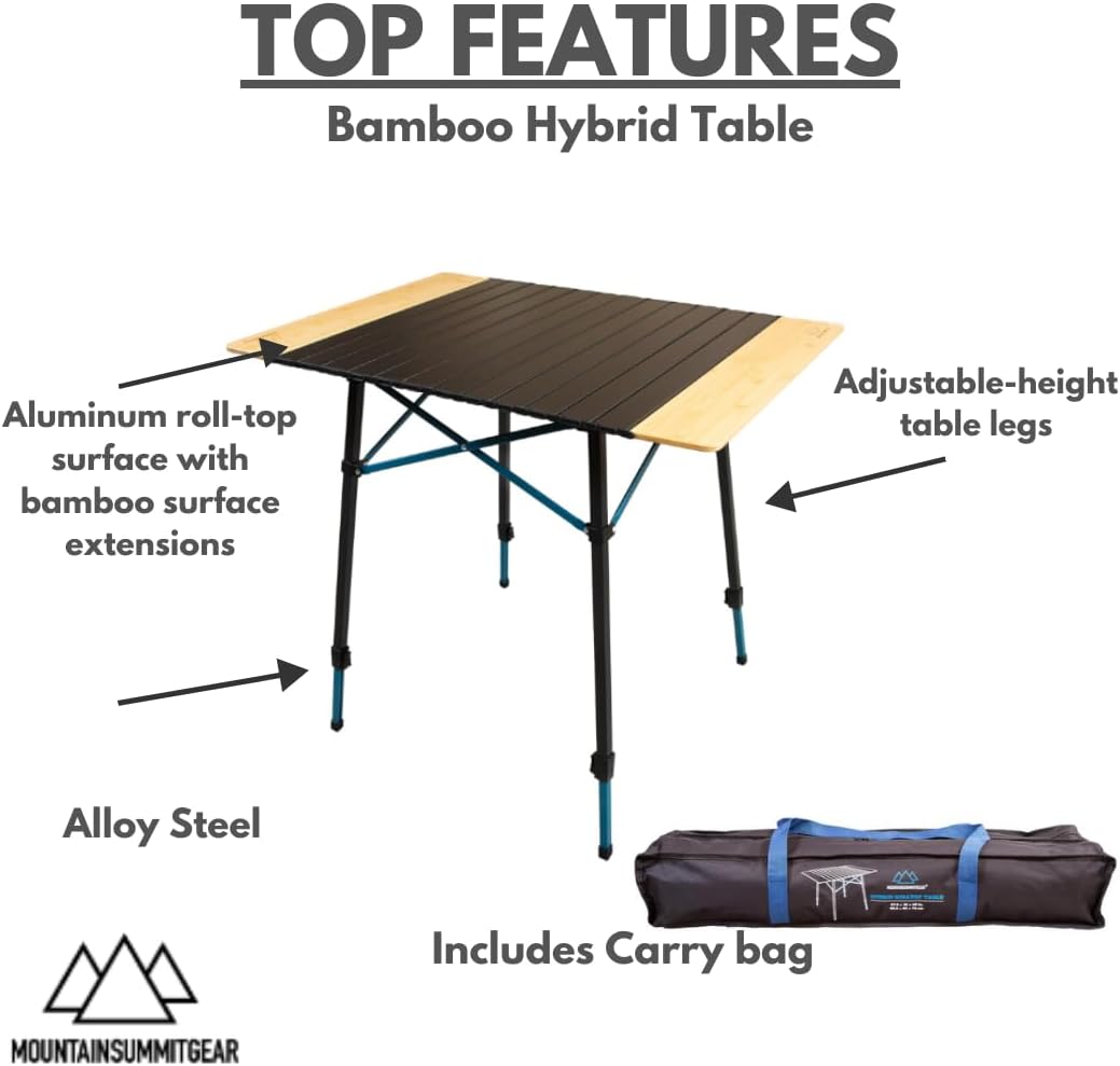 โต๊ะพับสำหรับตั้งแคมป์แบบพกพา  - Desk Setup Natural บทวิจารณ์และราคา