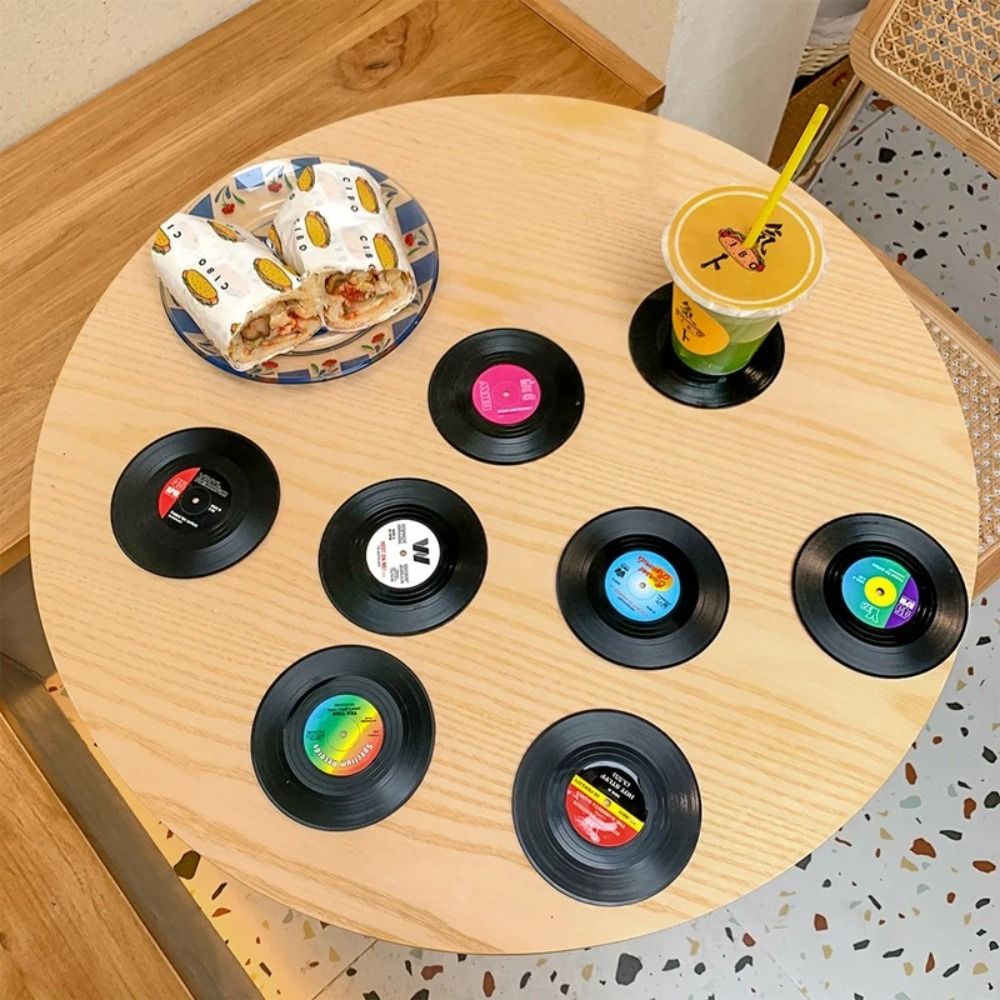 ถาดรองแก้วไวนิลย้อนยุคลายอัดเส - Desk Setup Retro บทวิจารณ์และราคา