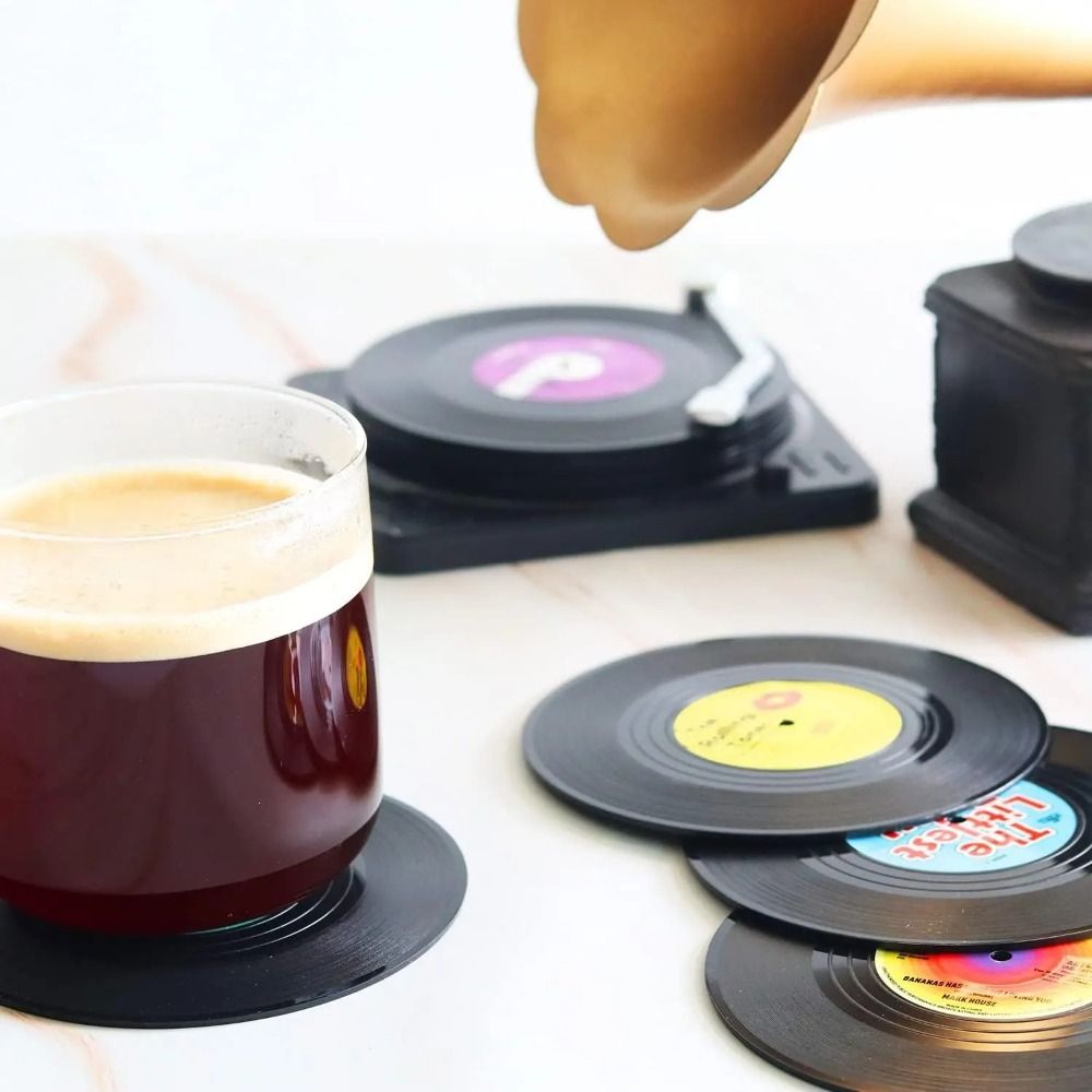 ถาดรองแก้วไวนิลย้อนยุคลายอัดเส - Desk Setup Retro บทวิจารณ์และราคา