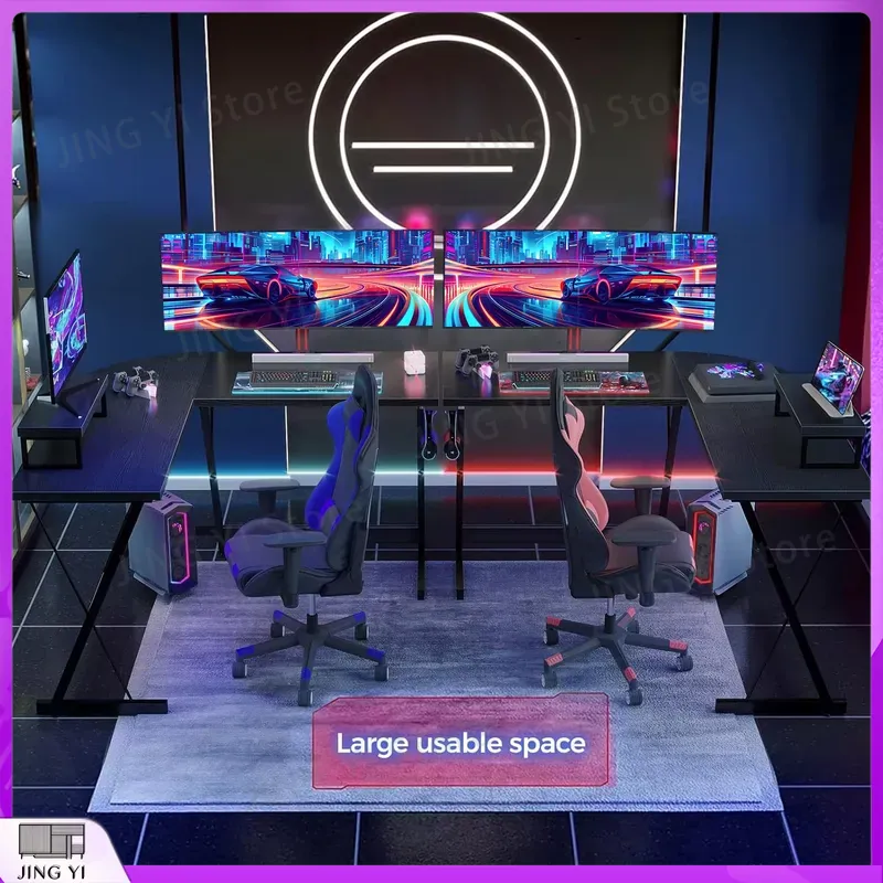 โต๊ะเล่นเกมรูปตัว L พร้อมขาตั้ - L Shaped Desk Setup บทวิจารณ์และราคา