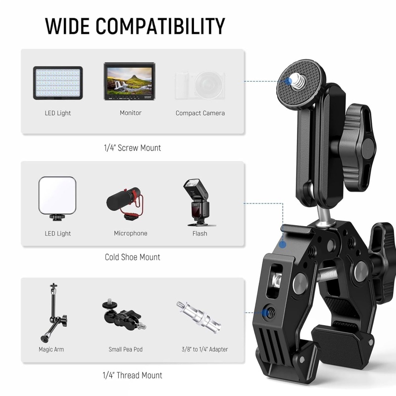 ตัวหนีบอเนกประสงค์อะลูมิเนียมพ - Monitor Arm Clamp บทวิจารณ์และราคา