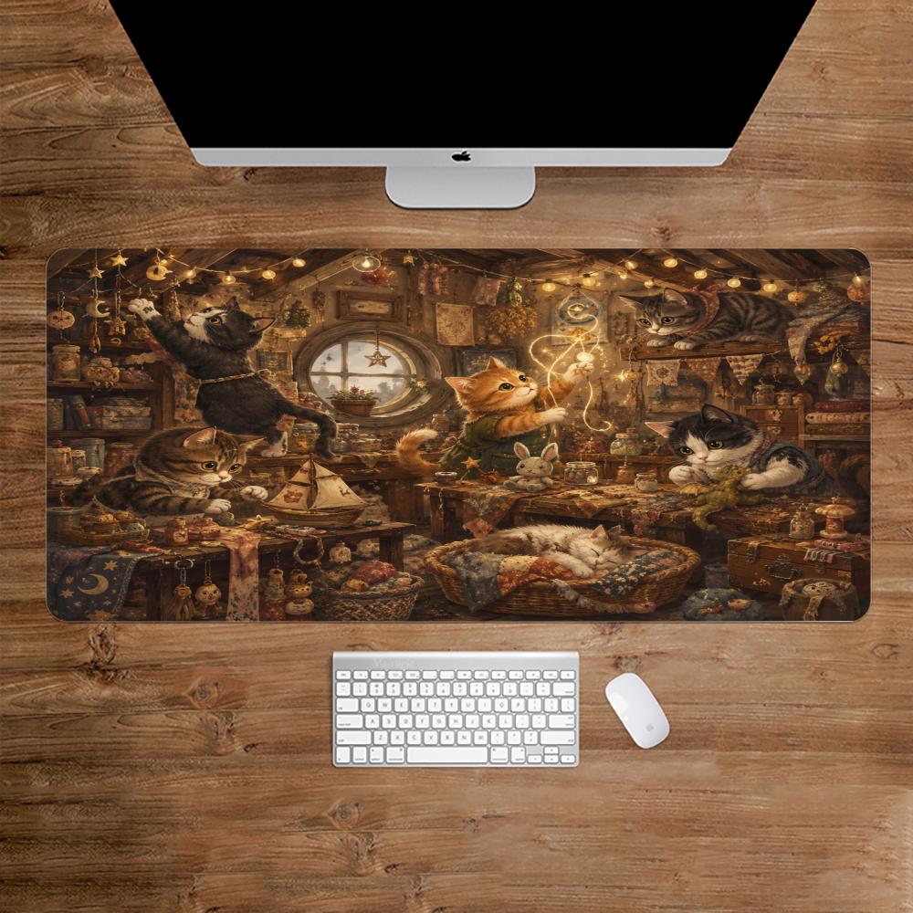 แผ่นรองเมาส์ลายแมว แผ่นรองโต๊ะ - Desk Setup For Studying บทวิจารณ์และราคา