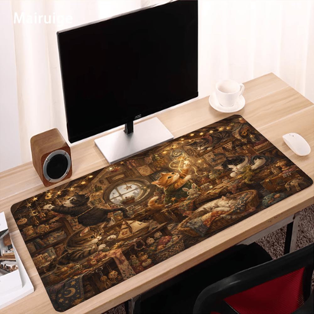 แผ่นรองเมาส์ลายแมว แผ่นรองโต๊ะ - Desk Setup For Studying บทวิจารณ์และราคา