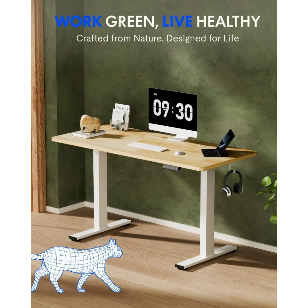 FLEXISPOT โต๊ะทำงานไม้จริงขนาด - Desk Setup Natural บทวิจารณ์และราคา
