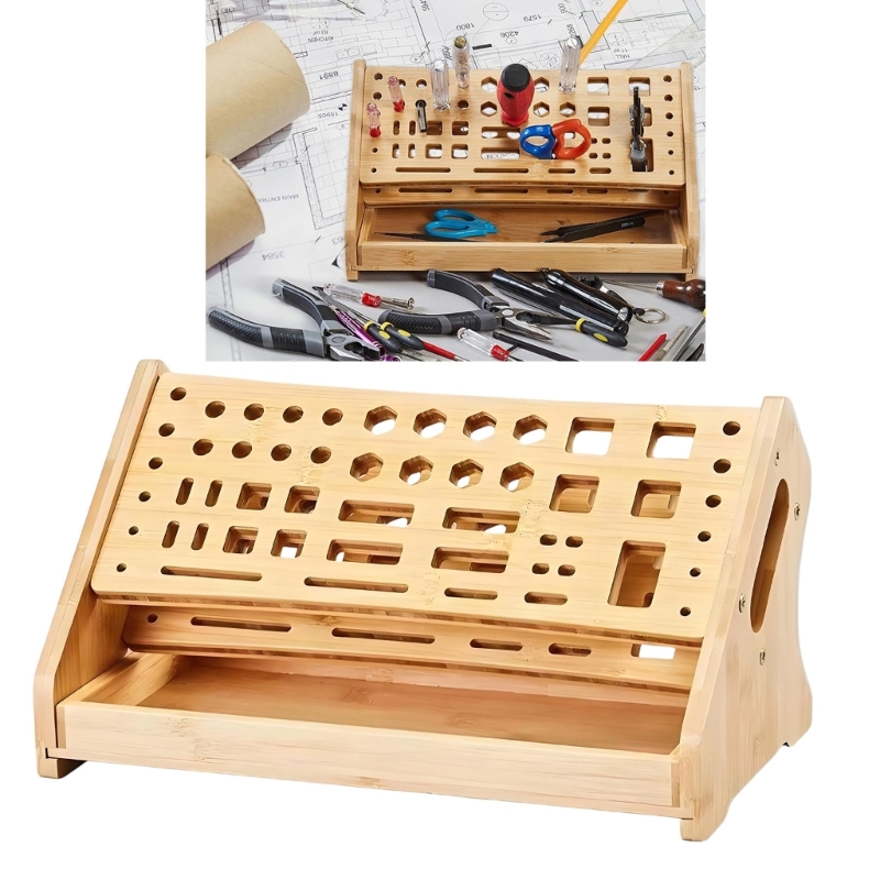 K1AE ไม้ธรรมชาติชั้นวางของไม่จ - Desk Setup Natural บทวิจารณ์และราคา