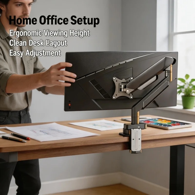 ขาตั้งจอภาพเดี่ยวสำหรับหน้าจอข - Monitor Arm Clamp บทวิจารณ์และราคา