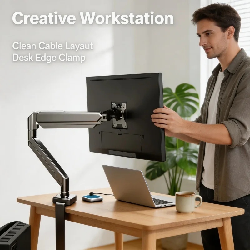ขาตั้งจอภาพเดี่ยวสำหรับหน้าจอข - Monitor Arm Clamp บทวิจารณ์และราคา