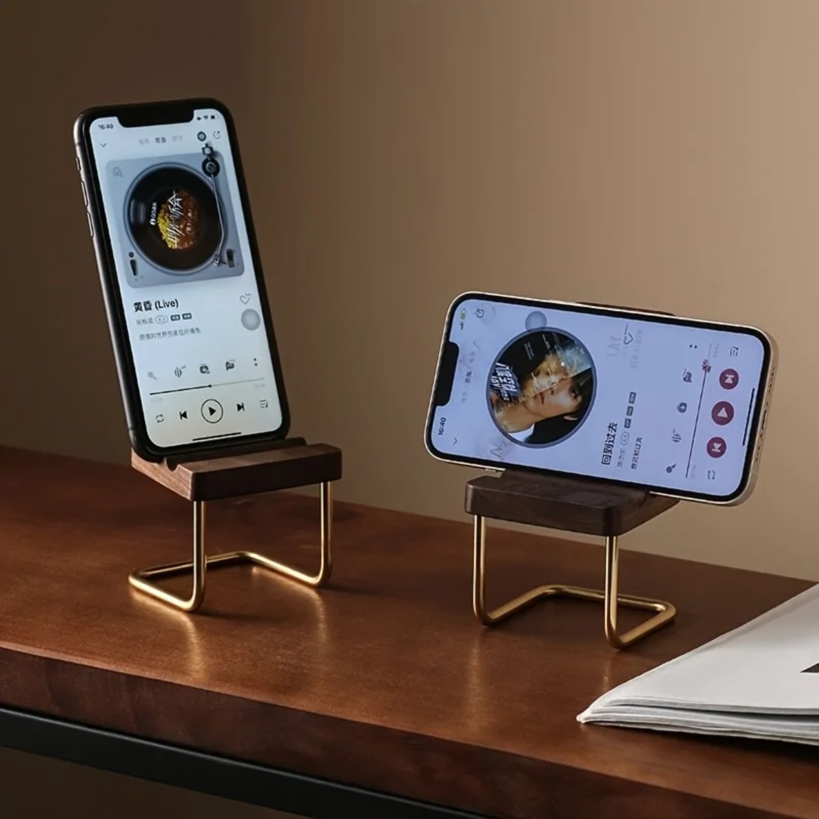 ที่วางโทรศัพท์ไม้ วอลนัท อุปกร - Desk Setup Natural บทวิจารณ์และราคา