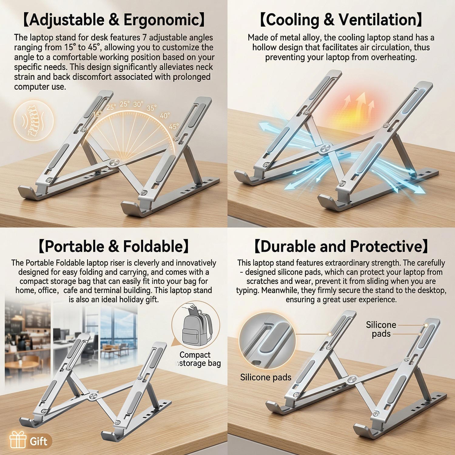 ขาตั้งแล็ปท็อปแบบพับได้ ปรับระ - Desk Setup Macbook บทวิจารณ์และราคา