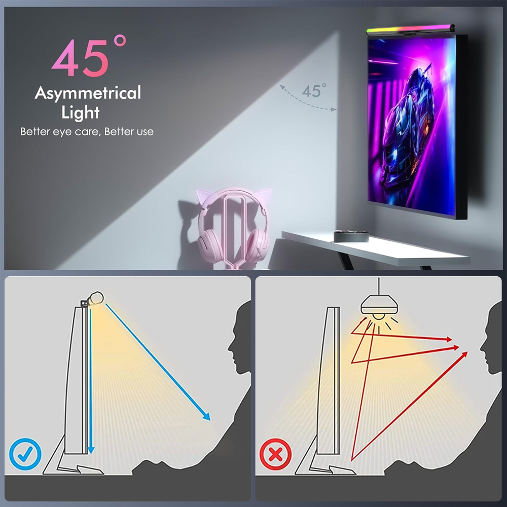 ไฟ RGB สำหรับจอภาพ ไฟ LED แบบแ - Desk Setup On Bed บทวิจารณ์และราคา