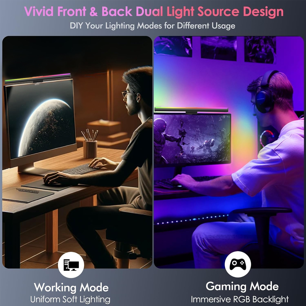 ไฟ RGB สำหรับจอภาพ ไฟ LED แบบแ - Desk Setup On Bed บทวิจารณ์และราคา